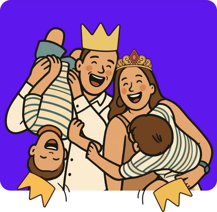 The Three Kings family, illustrated