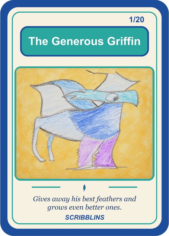 The Generous Griffin, a Scribblin drawn by our son