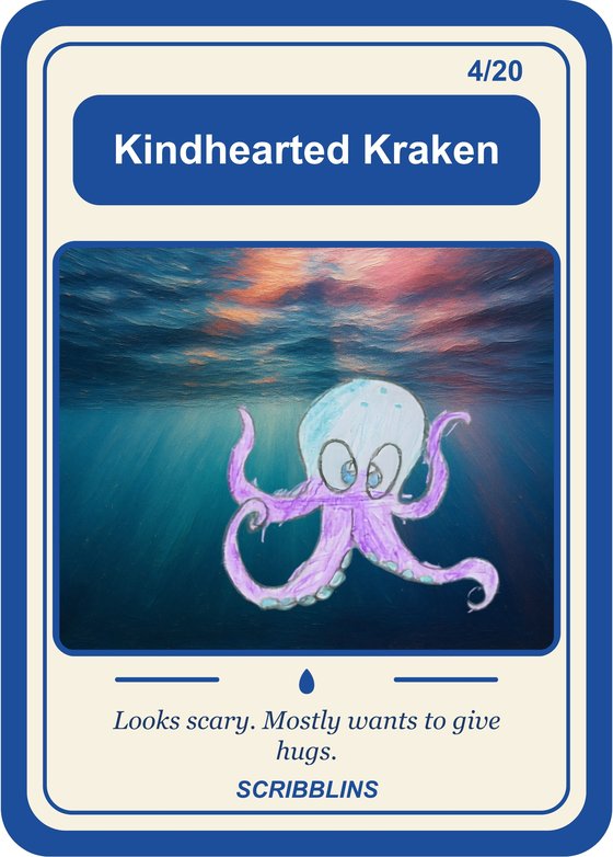 Kindhearted Kraken, a Scribblin drawn by our son